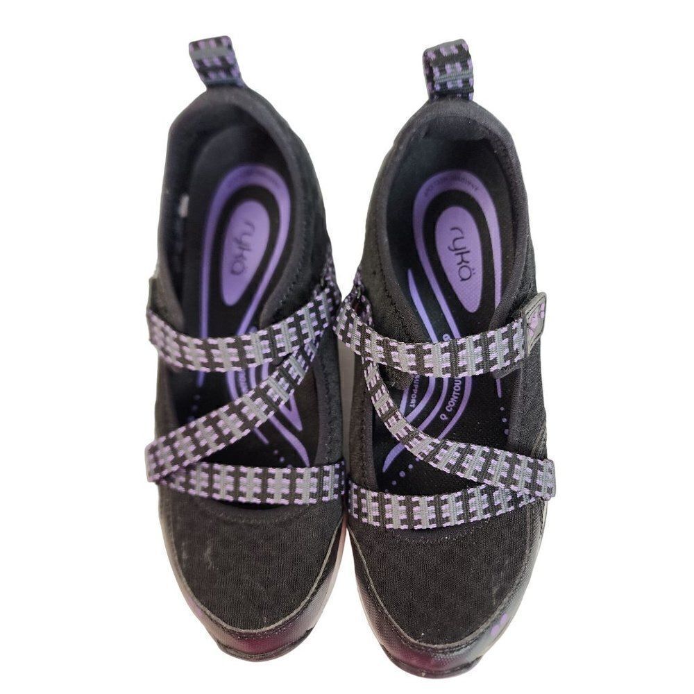 Ryka Adjustable Kailee Black & Purple Sneakers Size 6M